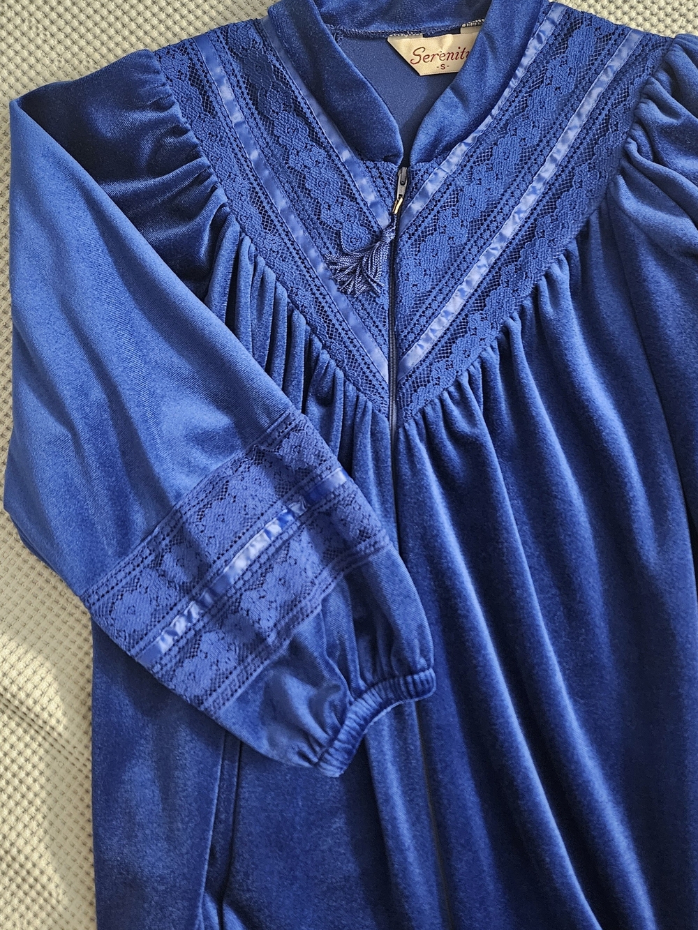 Velvet Elegant Blue Serenity Nightgown Vintage
